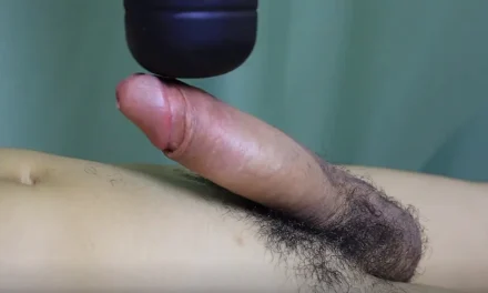 Intense orgasm after cock massage with a vibrator